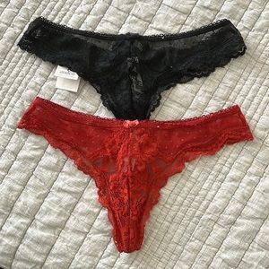 Lace thong bundle 🧡🖤